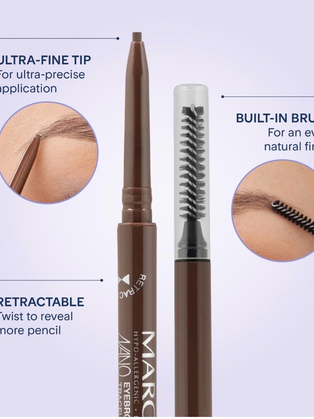 4/25 bundle item. Marcelle Eyebrow Pencil With Spoolie In Med Brown